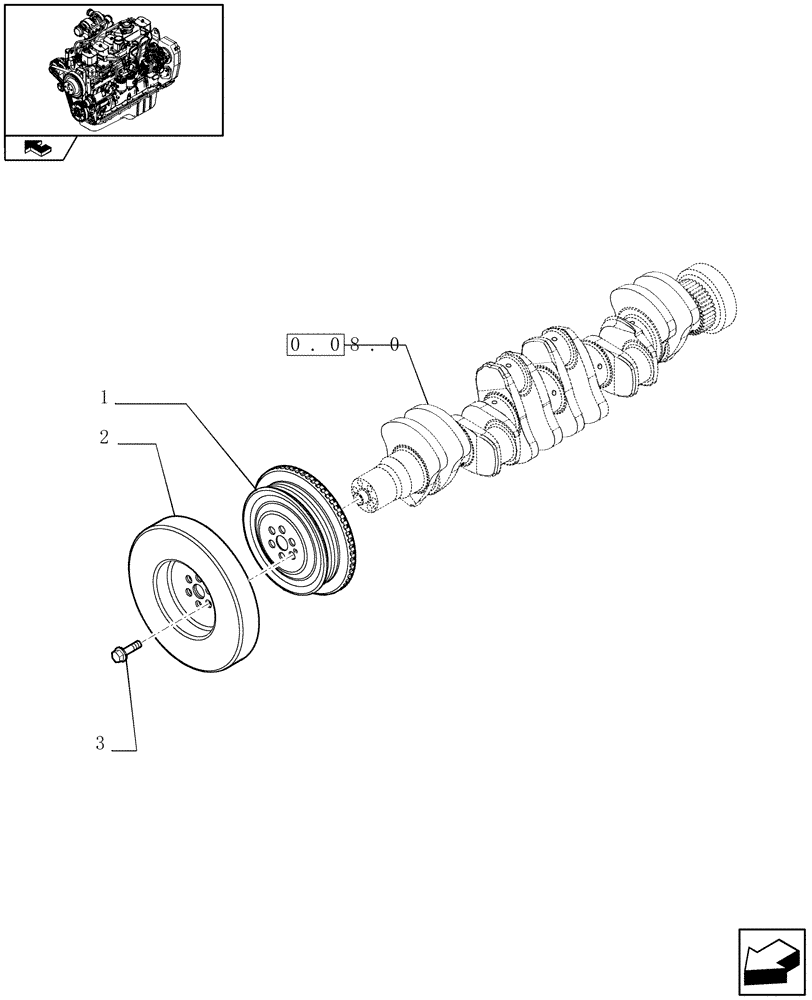 Схема запчастей Case IH F4GE9684R J600 - (0.08.4) - PULLEY - CRANKSHAFT (504020888) 