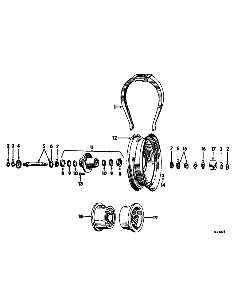 Схема запчастей Case IH 2856 - (L-04) - WHEELS AND WHEEL WEIGHTS, SINGLE FRONT WHEEL, FARMALL TRACTORS Wheels & Wheel Weights