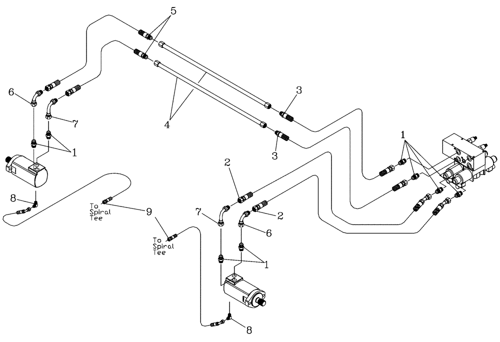 Схема запчастей Case IH 7700 - (B09[08]) - HYDARULIC CIRCUIT {Sidetrim Knives} Hydraulic Components & Circuits