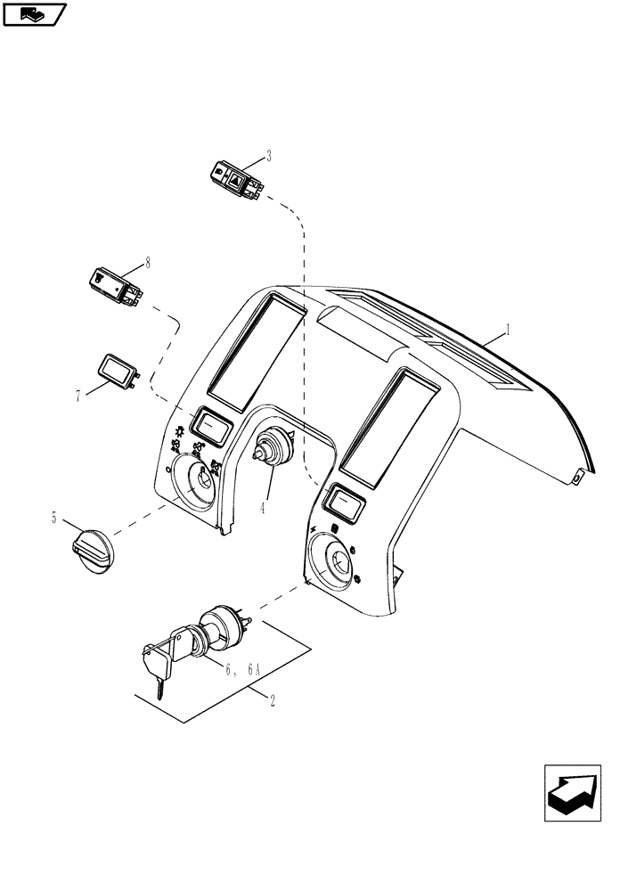 Схема запчастей Case IH MAGNUM 190 - (55.512.01) - CONTROLS, FRONT CONSOLE (55) - ELECTRICAL SYSTEMS