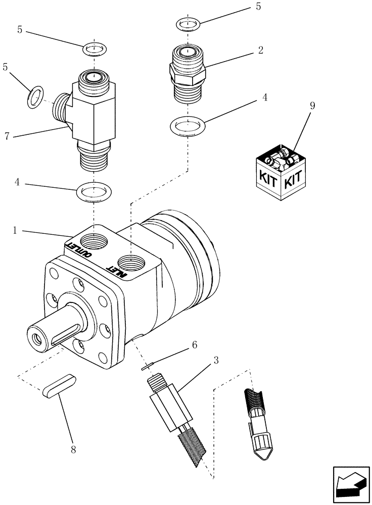 Схема запчастей Case IH 9120 - (35.910.07[02]) - MOTOR, HYDRAULIC - SPREADER W/ SENSOR (35) - HYDRAULIC SYSTEMS