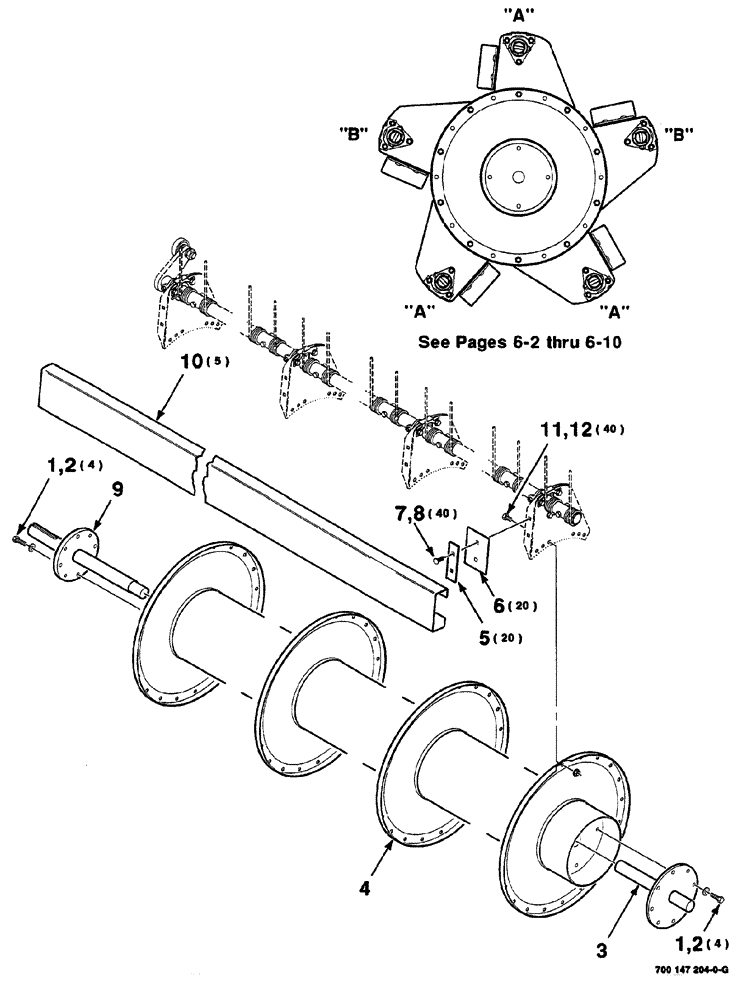 Схема запчастей Case IH 525 - (06-002) - REEL ASSEMBLY (12 AND 14 FOOT) (58) - ATTACHMENTS/HEADERS