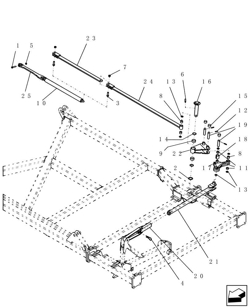 Схема запчастей Case IH PTX300 - (1.111.1) - DEPTH CONTROL ASSEMBLY - WINGS ASN CBJ0015121 (12) - FRAME