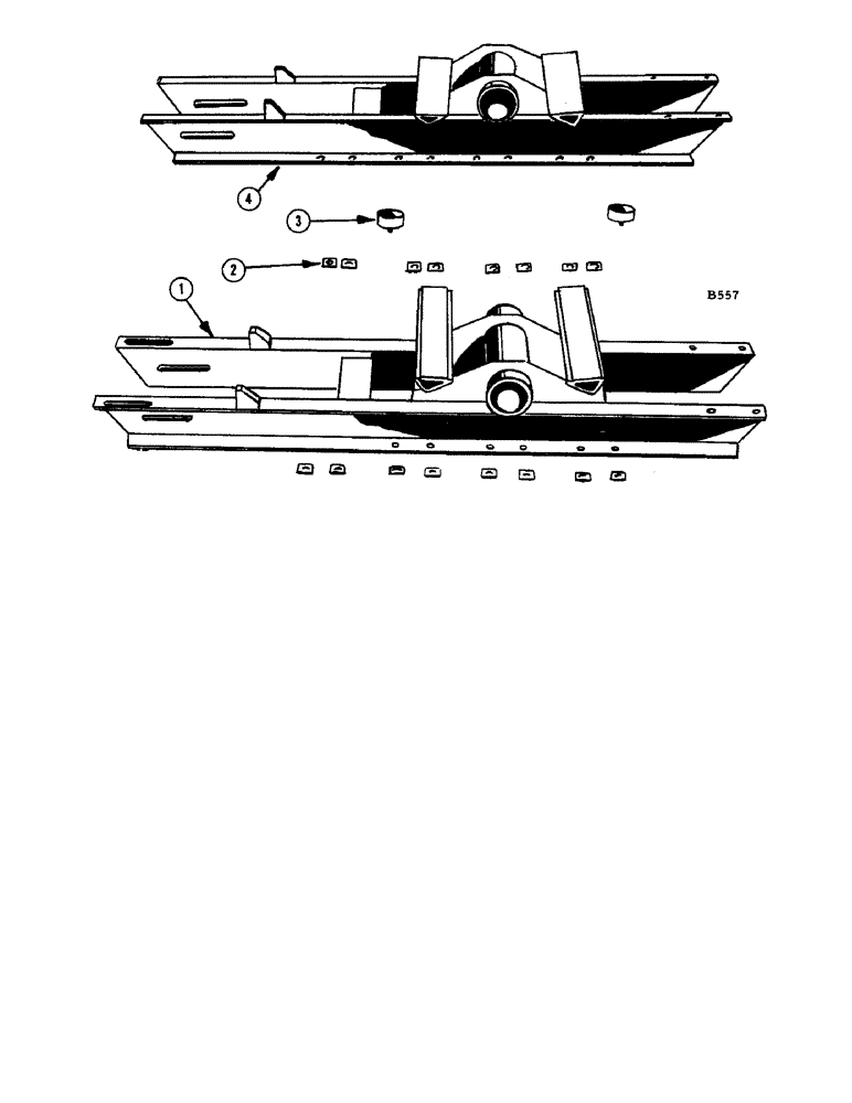 Схема запчастей Case IH 1060 - (298) - BOGIE RAIL ASSEMBLY (48) - TRACKS & TRACK SUSPENSION