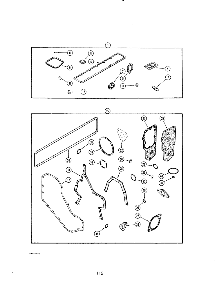 Схема запчастей Case IH 6590 - (112) - ENGINE GASKET KITS, 6-590, 6T-590 AND 6TA-590 ENGINE, VALVE GRIND 