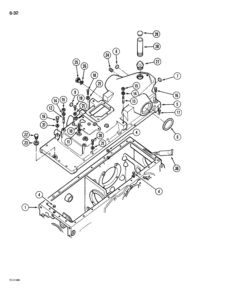 Схема запчастей Case IH 695 - (6-032) - REAR FRAME, TOP COVER (06) - POWER TRAIN