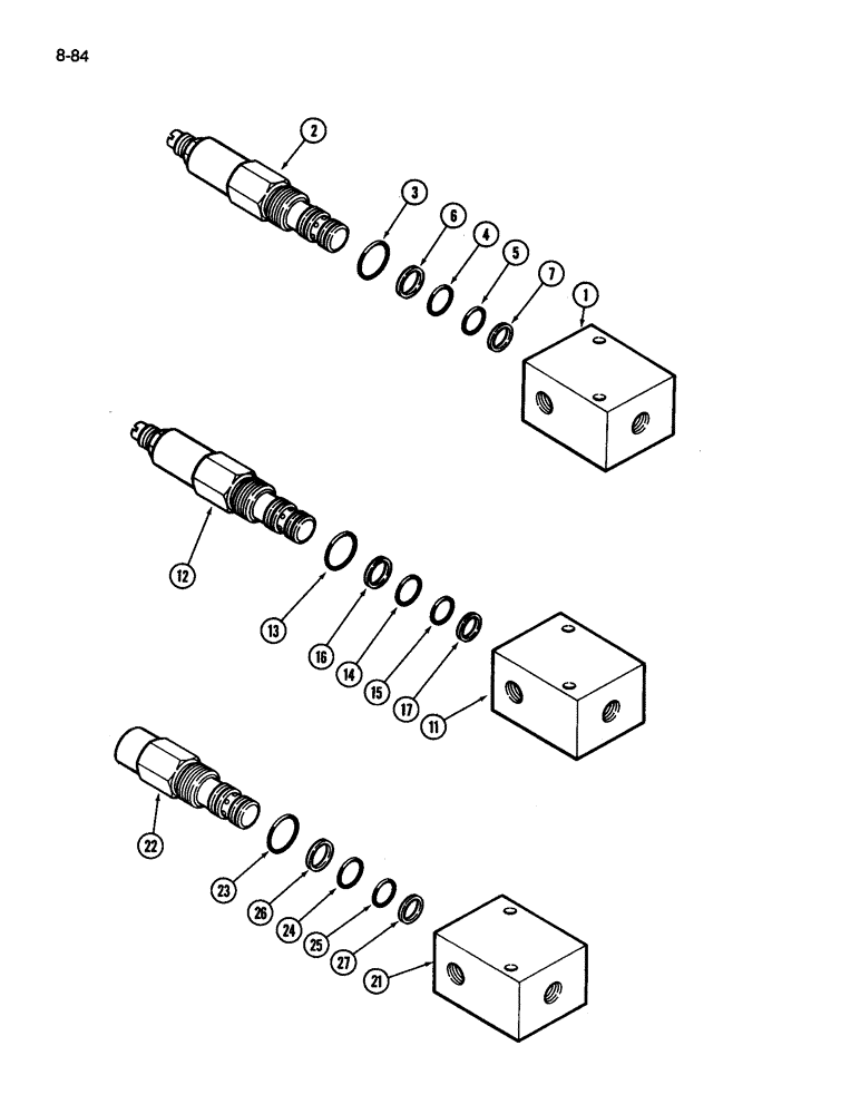 Схема запчастей Case IH 3394 - (8-84) - HYDRAULICS, SEAT PRESSURE REGULATOR VALVE (08) - HYDRAULICS