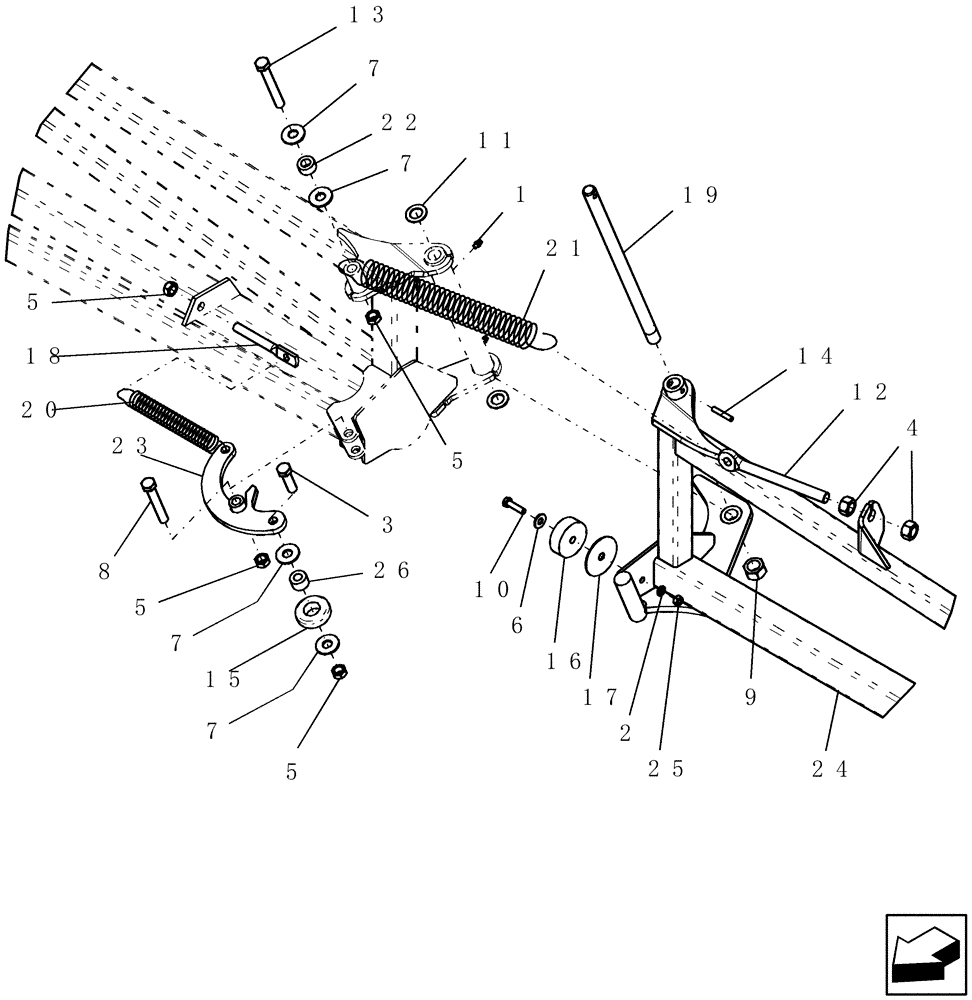 Схема запчастей Case IH 100 - (39.100.17) - SUSPENDED BOOM - BREAKAWAY BOOM ASSEMBLY (39) - FRAMES AND BALLASTING