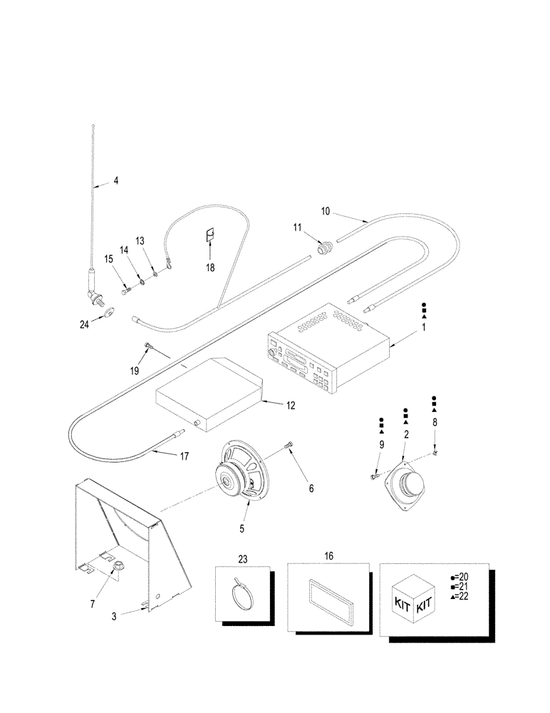 Схема запчастей Case IH STX275 - (04-10) - RADIO AND SPEAKERS (04) - ELECTRICAL SYSTEMS