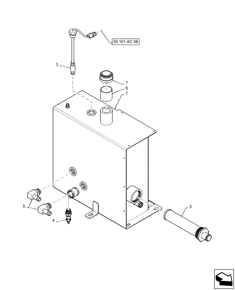 Схема запчастей Case IH 7230 - (35.300.AQ) - HYDRAULIC OIL RESERVOIR (35) - HYDRAULIC SYSTEMS