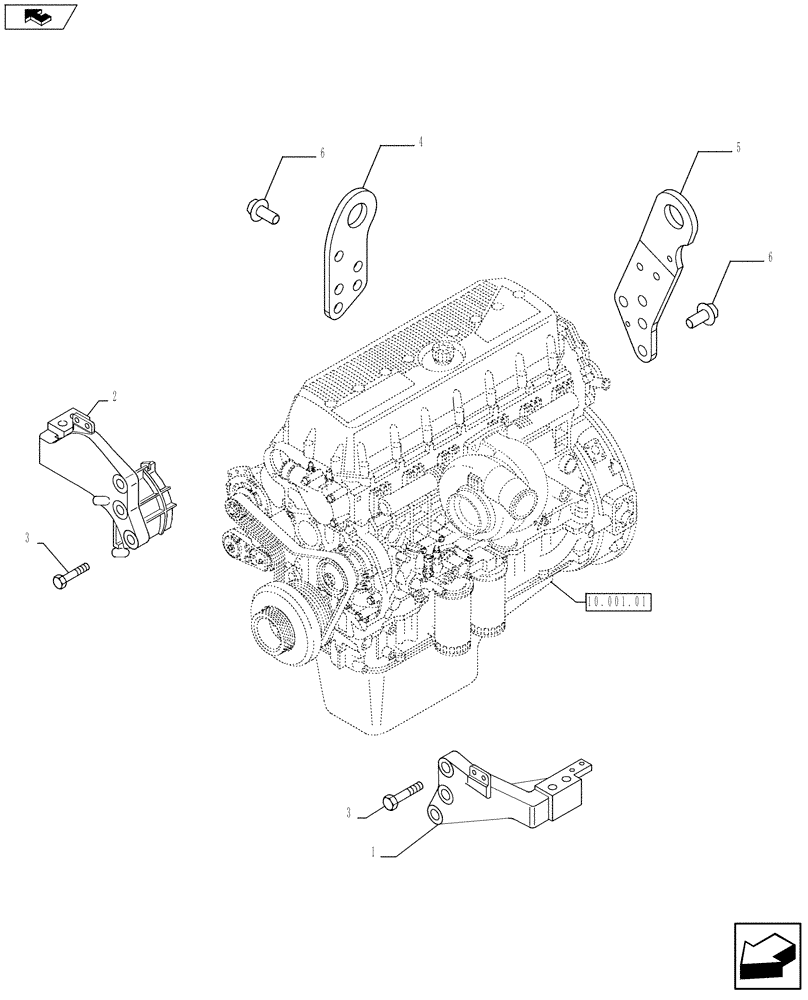 Схема запчастей Case IH F3BFE613E A007 - (10.012.04) - HOOKS - ENGINE (504283566-504065242) (10) - ENGINE