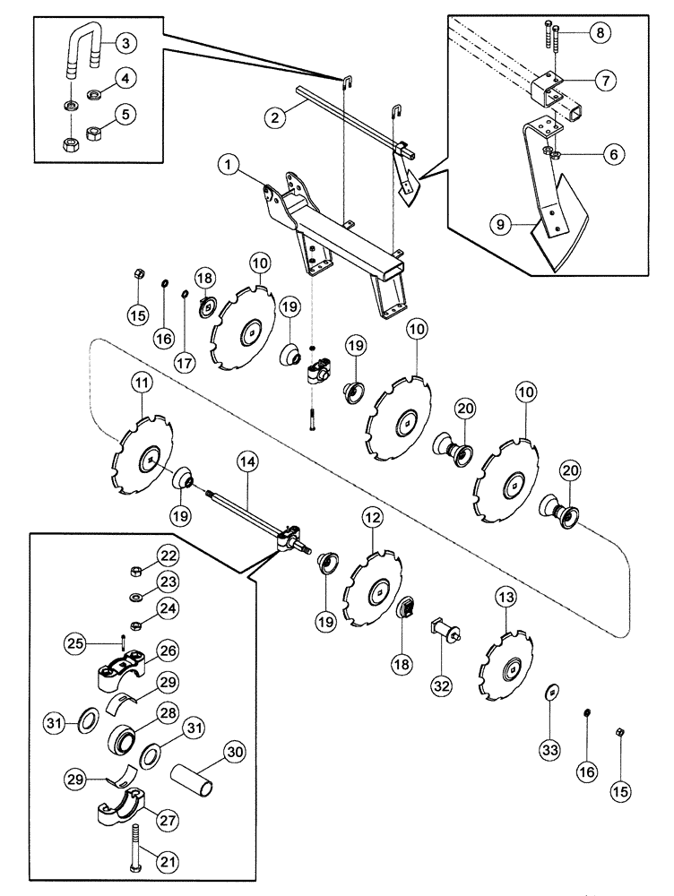 Схема запчастей Case IH RMX790 - (75.200.21) - PLOWING FOLDING RH REAR WING DISK GANG PARTS (09) - CHASSIS/ATTACHMENTS