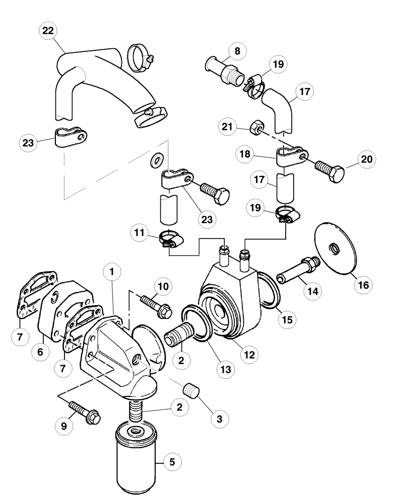 Схема запчастей Case IH CX50 - (02-32) - OIL FILTER AND COOLER (02) - ENGINE