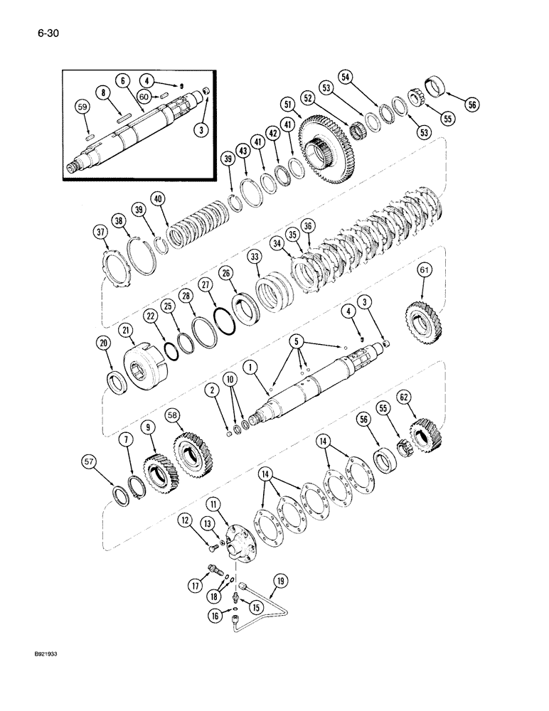 Схема запчастей Case IH 7150 - (6-030) - TRANSMISSION SPEED, COUNTERSHAFT WITH CREEPER (06) - POWER TRAIN