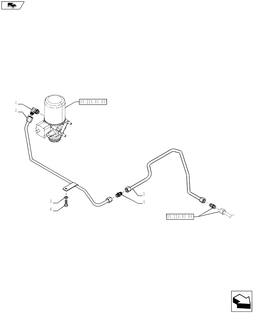 Схема запчастей Case IH PUMA 185 - (33.224.01[06]) - PNEUMATIC TRAILER BRAKE - REGENERATION AIR DRYER PIPES (VAR.729385-743170 / 743623; VAR.743171-728385 / 743624; VAR.743169-720178 / 743625) (33) - BRAKES & CONTROLS