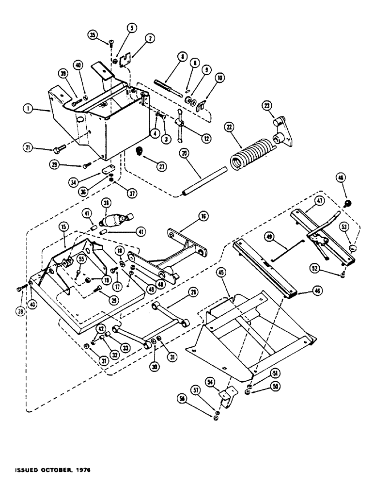 Схема запчастей Case IH 1175 - (217C) - SEAT SUSPENSION, FIRST USED TRACTOR SERIAL NUMBER 8736722 (09) - CHASSIS