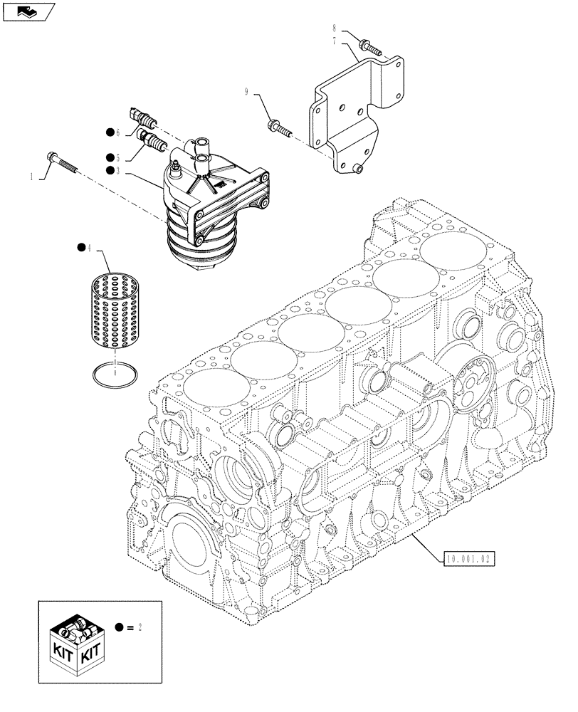 Схема запчастей Case IH F3BFE613E A007 - (10.206.01) - FUEL FILTER & RELATED PARTS (5801380886-5801504388) (10) - ENGINE