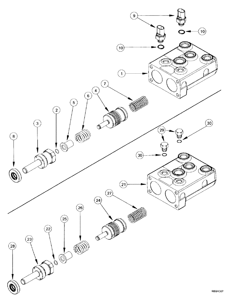 Схема запчастей Case IH MX270 - (7-008) - CONTROL VALVE, MASTER BRAKE, N.A. ONLY / EUROPE ONLY (07) - BRAKES