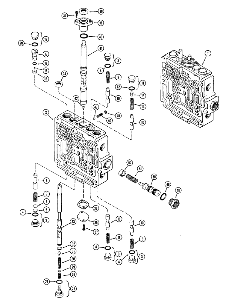 Схема запчастей Case IH 1370 - (288) - A66707 CONTROL VALVE ASSEMBLY, USED PRIOR TO TRANSMISSION SERIAL NUMBER 10060419 (06) - POWER TRAIN