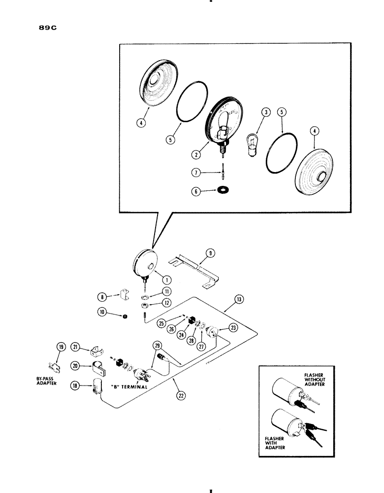 Схема запчастей Case IH 730 SERIES - (089C) - FLASHER WARNING LAMP (04) - ELECTRICAL SYSTEMS