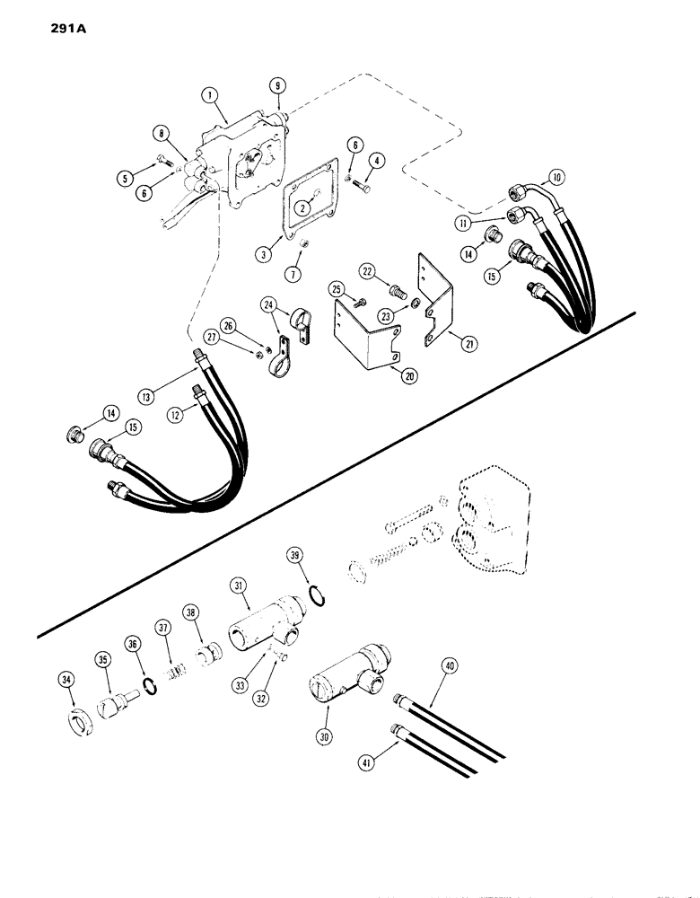 Схема запчастей Case IH 870 - (291A) - BREAK-AWAY COUPLINGS AND LINES, FOR VALVES WITH 90 DEGREE OUTLET FITTINGS, STANDARD COUPLINGS (08) - HYDRAULICS