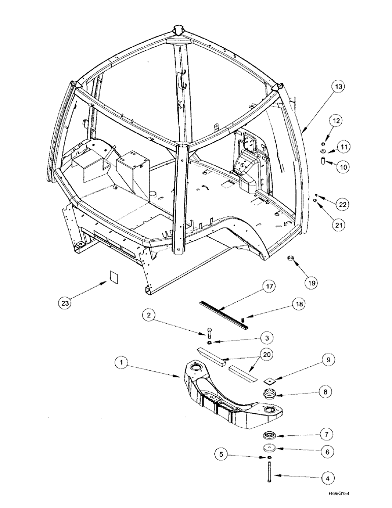 Схема запчастей Case IH MX240 - (9-028) - CAB, MOUNTING AND FRAME (09) - CHASSIS/ATTACHMENTS