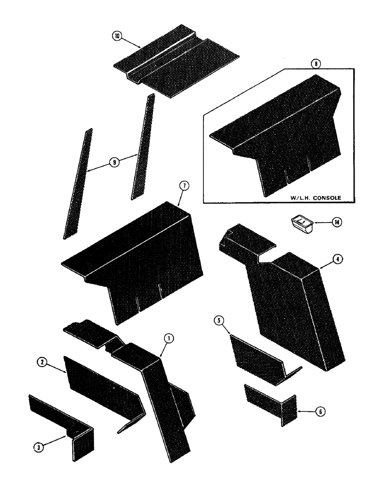 Схема запчастей Case IH 1370 - (284) - CAB, ACOUSTICAL COVERS (09) - CHASSIS/ATTACHMENTS