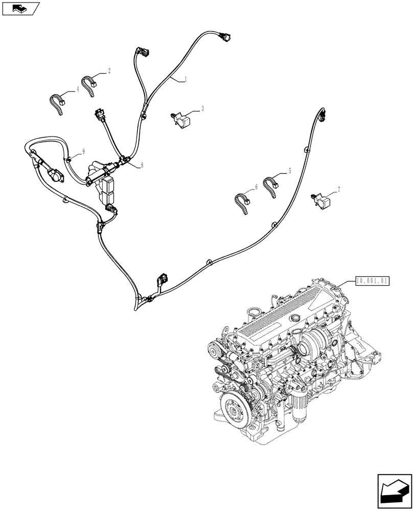 Схема запчастей Case IH F3BFE613C A006 - (2) - MOTOR ELECTRIC INSTALLATION (504091649 - 504318394) (55) - ELECTRICAL SYSTEMS