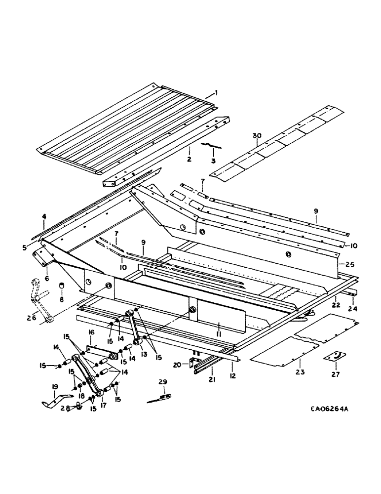 Схема запчастей Case IH 1482 - (23-07) - AUGER BED, SHOE AND SHOE SIEVE, CHAFFER SIEVE Grain Pan, Shoe & Shoe Sieve