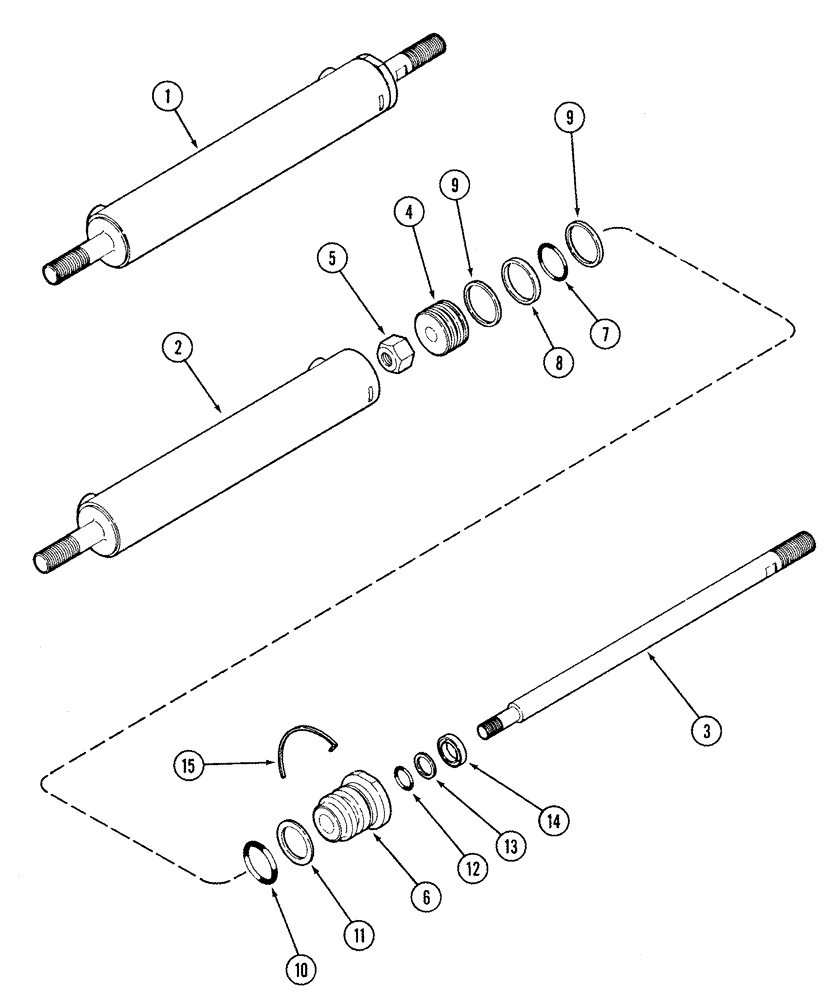 Схема запчастей Case IH 2366 - (05-24) - CYLINDER ASSY - STEERING -WITHOUT POWER GUIDE AXLE - BSN JJC0253999 (04) - STEERING