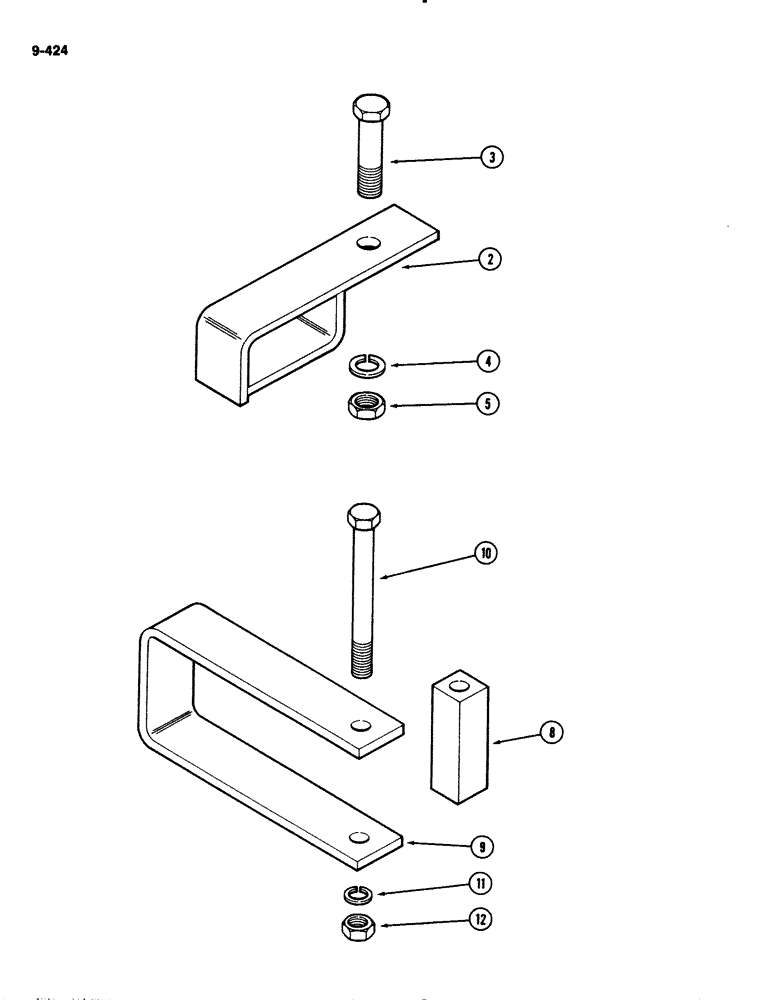 Схема запчастей Case IH 2294 - (9-424) - IMPLEMENT SAFETY CHAIN SUPPORT (09) - CHASSIS/ATTACHMENTS