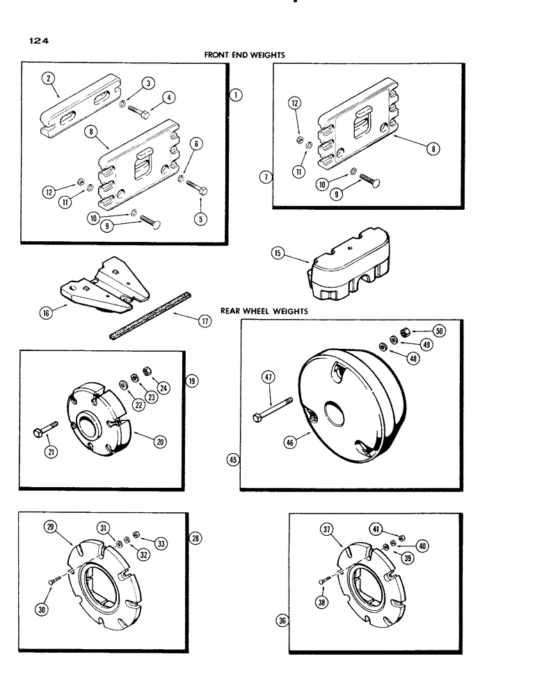 Схема запчастей Case IH 930-SERIES - (124) - WEIGHTS, FRONT END (09) - CHASSIS