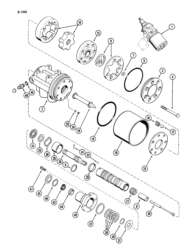 Схема запчастей Case IH 4994 - (5-144) - PUMP AND VALVE (05) - STEERING