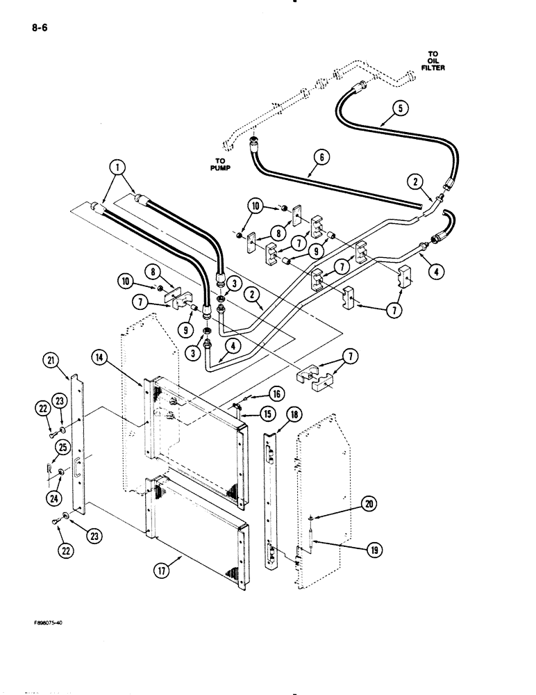 Схема запчастей Case IH 9130 - (8-06) - HYDRAULIC SYSTEM, OIL COOLER SYSTEM (08) - HYDRAULICS