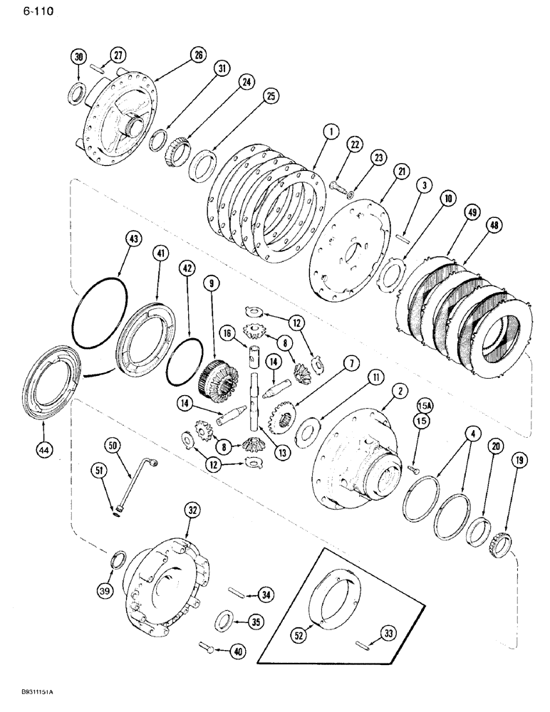 Схема запчастей Case IH 7110 - (6-110) - TRANSMISSION, DIFFERENTIAL, 7110 TRACTOR (06) - POWER TRAIN