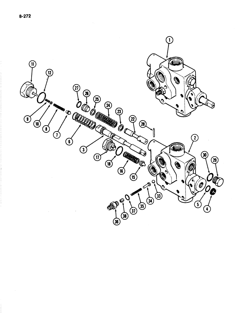 Схема запчастей Case IH 4894 - (8-272) - PRESSURE REGULATOR VALVE ASSEMBLY (08) - HYDRAULICS