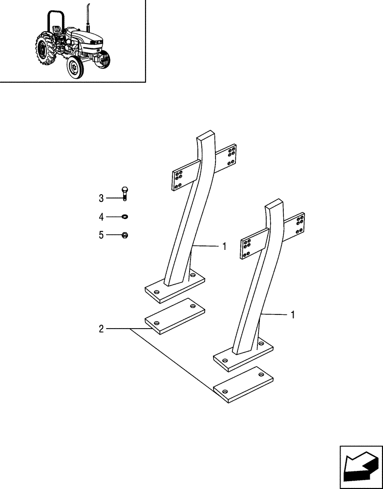 Схема запчастей Case IH JX95 - (1.87.7/02[02]) - ROLLBAR - FRAME AND COVERING - FOR STRADDLE VERSION (08) - SHEET METAL