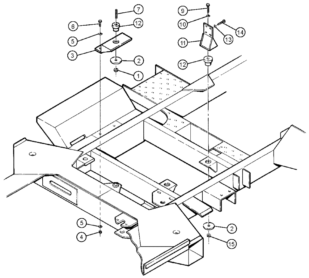 Схема запчастей Case IH 3185 - (03-033) - ENGINE MOUNTING PACKAGE (01) - ENGINE