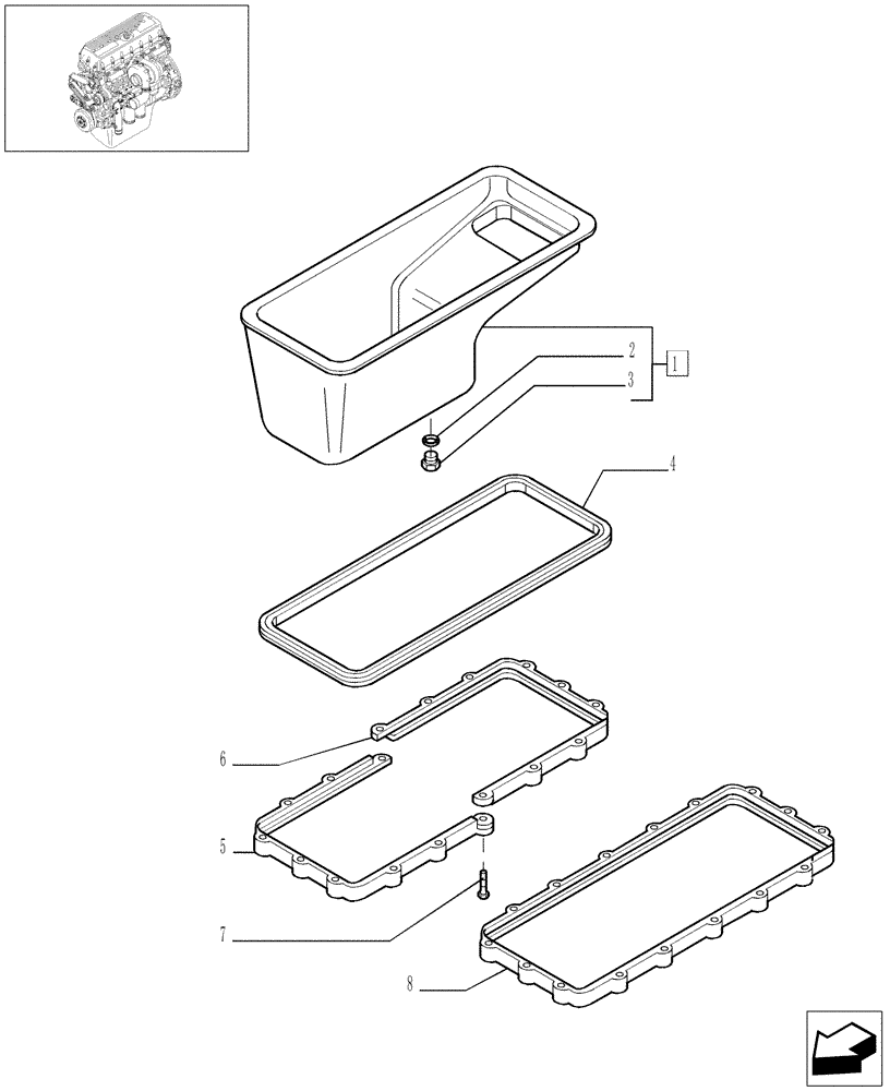 Схема запчастей Case IH STX430 - (02-22) - OIL SUMP & RELATED PARTS, STX & STEIGER 380 / 430 (02) - ENGINE