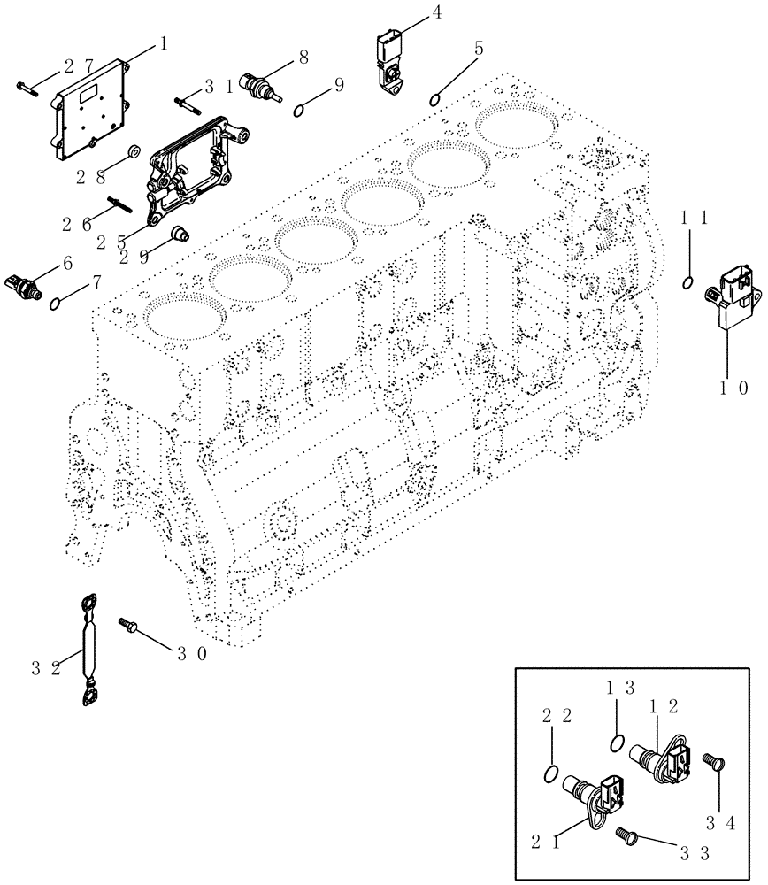 Схема запчастей Case IH STEIGER 335 - (04-22) - MODULE, ENGINE CONTROL (04) - ELECTRICAL SYSTEMS