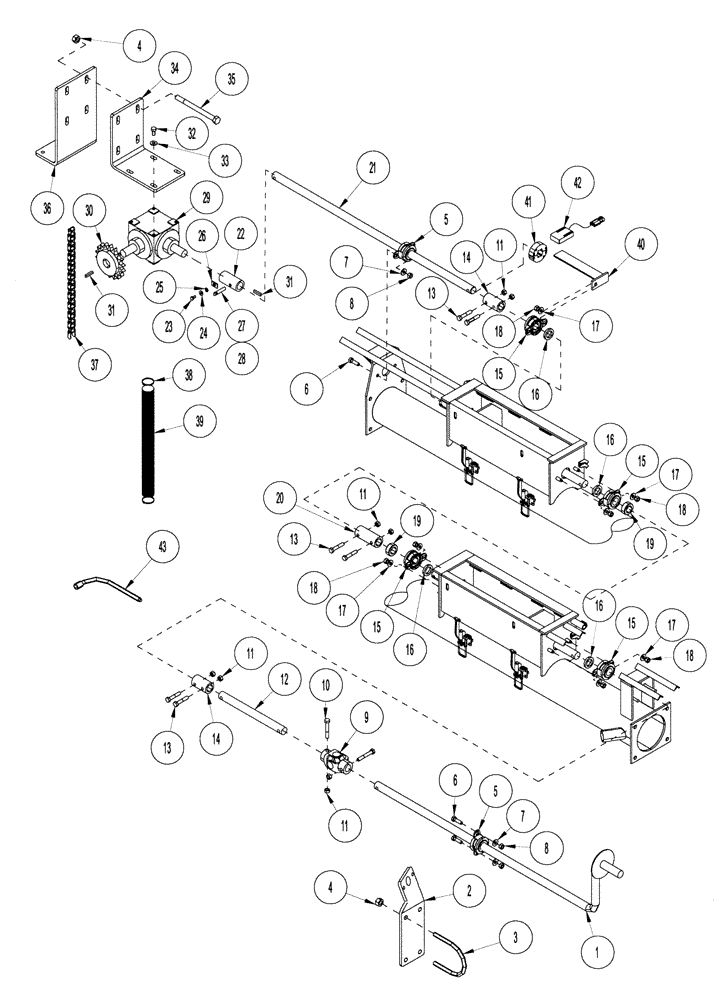 Схема запчастей Case IH 1124 - (E17) - DRIVE TRAIN - METER 