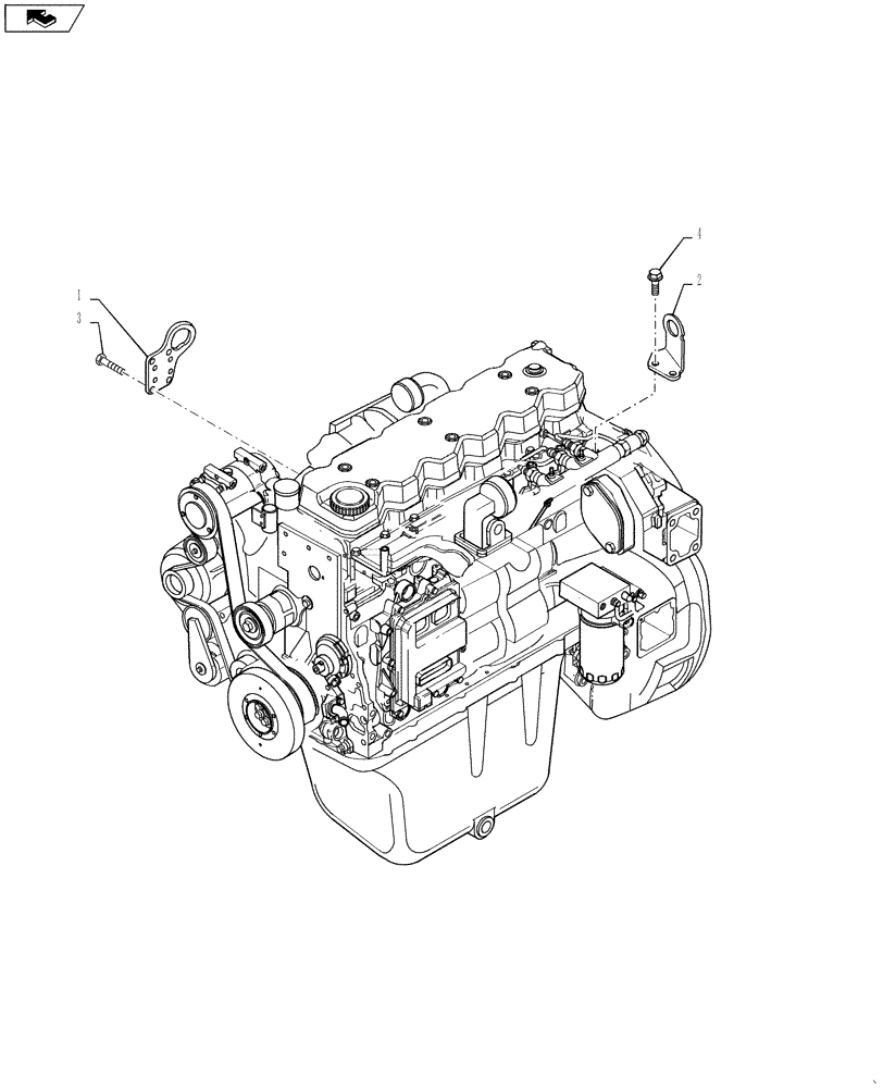 Схема запчастей Case IH 3330 - (10.012.01) - ENGINE LIFT HOOKS (10) - ENGINE