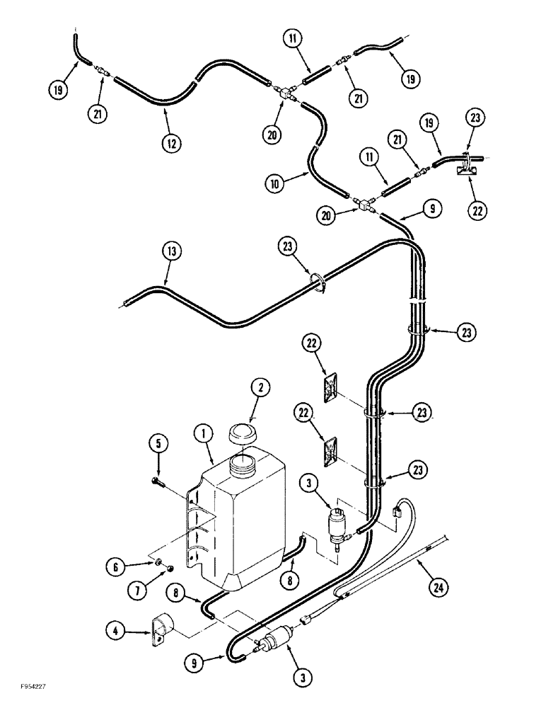 Схема запчастей Case IH 9380 QUADTRAC - (4-054) - WINDOW WASHERS, IF EQUIPPED (04) - ELECTRICAL SYSTEMS