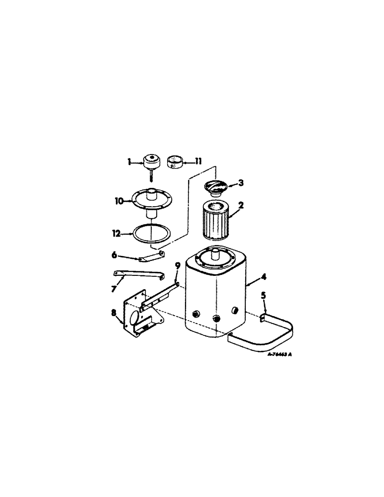 Схема запчастей Case IH 403 - (146[1]) - HYDRAULIC RESERVOIR FOR HYDROSTATIC GROUND DRIVE (35) - HYDRAULIC SYSTEMS