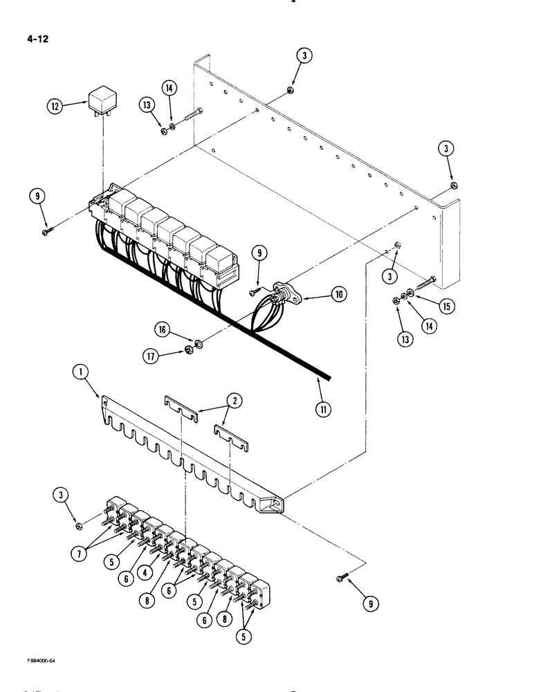 Схема запчастей Case IH STEIGER - (4-012) - OVERHEAD CIRCUIT BREAKERS AND SOLENOIDS (04) - ELECTRICAL SYSTEMS