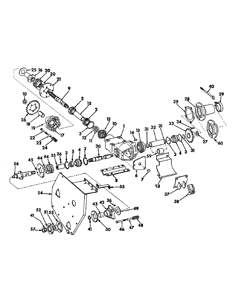 Схема запчастей Case IH 743 - (M-14) - MAIN DRIVE GEAR CASE, 743 S/N 979 & BELOW, 744 S/N 2019 & BELOW (58) - ATTACHMENTS/HEADERS