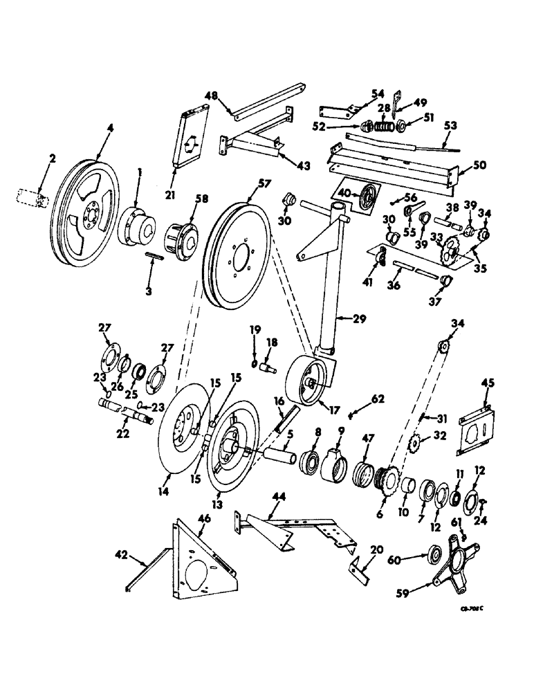 Схема запчастей Case IH 915 - (R-23) - SEPARATOR, VARIABLE CYLINDER DRIVE, SERIAL NO. 1250 AND ABOVE Separation