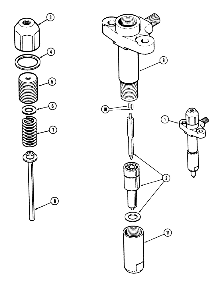 Схема запчастей Case IH 1490 - (A14-1) - FUEL INJECTOR (01) - ENGINE