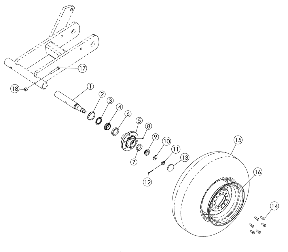 Схема запчастей Case IH RMX340 - (44.100.04) - WING DUAL 6-BOLT PARTS (44) - WHEELS