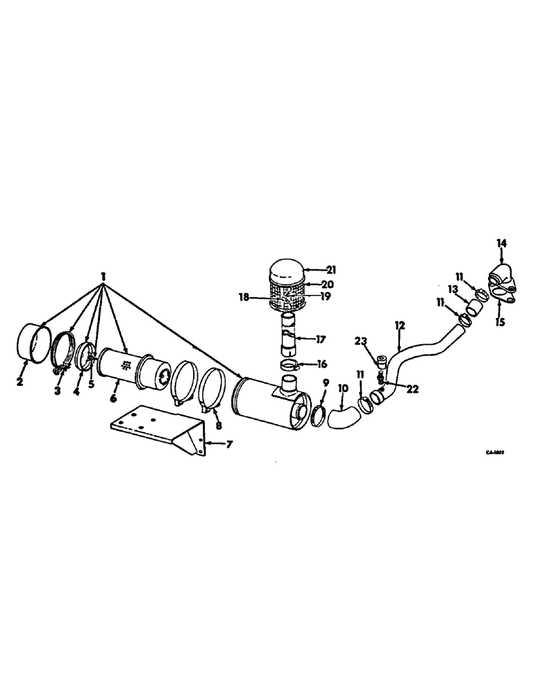 Схема запчастей Case IH 715 - (12-09) - POWER, AIR CLEANER AND CONNECTIONS, DIESEL ENGINE COMBINES Power